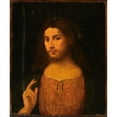 thumbnail image 3 of Follower of Palma il Vecchio 20x23 Black Modern Framed Museum Art Print Titled - Head of Christ (16th Century), 3 of 5