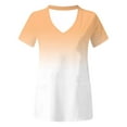 thumbnail image 3 of Rciityk Scrub for Women 2024 Stretch Scrub Top Summer Gradient Color Short Sleeve Workwear Professionals Uniforms with Pockets, 3 of 4