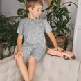 thumbnail image 4 of Balery Silver Mosaic Conjunto de Pijama Infantil de Manga Corta con Estampado – Ropa de Dormir de Algodón Suave-Small, 4 of 6