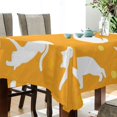 thumbnail image 4 of 60x120 Inch Tablecloth Polyester Square Tablecloth for Home Kitchen Dinner Decor White Cat Silhouettes, 4 of 9