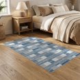 thumbnail image 2 of ODIKA 5'x7' Washable Area Rug Grey Interlocking Decorative Rectangle Mediterranean Inspired for Guest Room, Lounge, Apartment, Non-Slip Low Profile, Stain Resistant, 2 of 7