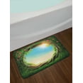 thumbnail image 2 of Tree Bath Mat, Enchanted Forest in Spring Fresh Growth Foliage with Blossoms Fairytale Fantasy, Non-Slip Plush Mat Bathroom Kitchen Laundry Room Decor, 29.5 X 17.5 Inches, Green Pink Cocoa, Ambesonne, 2 of 2