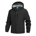 thumbnail image 5 of Levmjia Unisex Solid Color Windproof Water-Repellent Jacket 100% Polyester Matte Hooded Coat Zippered Pockets Drawstring Hood Running Fishing Coat Lightweight Outdoor Sportswear S-3XL, 5 of 9