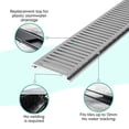 thumbnail image 5 of Lauxes 84-Inch Linear Storm Water Drain-Next Gen Stormwater Outdoor Linear Drain-Aluminum Rectangle Drain-Customizable Garage, Terrace, Pool Drain in Silk Silver, 5 of 5