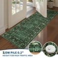 thumbnail image 5 of GlowSol 2'x6' Washable Runner Rug Floral Print Runner Rugs Soft Vintage Distressed Low Pile Non-Slip Bedroom Rugs for Kitchen Laundry, Green, 5 of 7