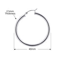 thumbnail image 3 of Gem Avenue 925 Sterling Silver Polished Hoop Earrings (40mm Diameter), 3 of 3