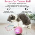 thumbnail image 5 of Interactive Cat Ball Toy with Elastic Mesh Tail, Automatic Chirping & Motion Cat/Kitten Toys, Pink, 5 of 8