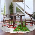 thumbnail image 3 of Round Rug 7Ft Washable Non-Slip, Grey Christmas Circle Area Rugs for Living Room Bedroom, Snowman Xmas Tree Ball Snowflake Indoor Floor Mats Carpet Runner for Home Decor Aesthetic, 3 of 8