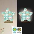 thumbnail image 4 of Star Night Light Auto On/Off Plug-in Wall Light with Light Sensor Warm White LED for Home Party Pastel Green and Peach Bows, 4 of 6