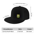 thumbnail image 2 of DouZhe Flat Brim Cap Snapback Hat, Green Frog Toad Animal Prints Adjustable Black Adult Baseball Cap, 2 of 6