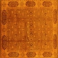 thumbnail image 1 of Ahgly Company Indoor Square Oriental Yellow Industrial Area Rugs, 3' Square, 1 of 4