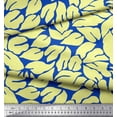 thumbnail image 3 of Soimoi Blue Velvet Fabric Basil Leaves Printed Fabric 1 Yard 58 Inch Wide, 3 of 3