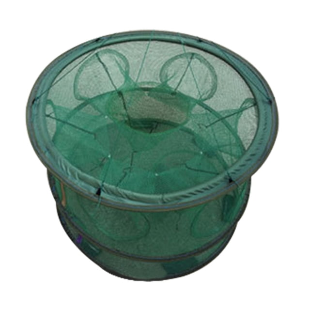 Tignapoo Filet de Pêche Pliable et Piège à Crevettes avec 7 Trous - 60CM Double Couche Design Anti-Fuite, Parfait pour les Aventures en Plein Air, Emballage de Couleur Aléatoire, Disponible en Plusieurs Tailles