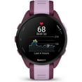 thumbnail image 2 of Garmin 010-02863-33 Forerunner 165 Music Smart Sport Watch Berry + Lilac Bundle with Deco Essentials Charging Dock, Silicone Dust Cover 3 Pack and Screen Protector for 1.2 inch 2 Pack, 2 of 11