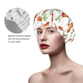 thumbnail image 5 of carrots Shower Cap, Reusable Bath Hair Hat for all Hair Lengths Hair Cover with Elastic Band Double Waterproof Layers Bathing Hat, 5 of 5