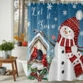 thumbnail image 3 of Christmas Shower Curtains for Bathroom, Red Hat Snowman Xmas Cardinal Bird House Blue Ombre Waterproof Fabric Shower Curtain for Bathroom Bathtub Decoration, Machine Washable, 60"x72", 3 of 9