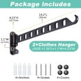 thumbnail image 3 of Wall Mounted Clothes Hanger with Swing Arm, Laundry Room Dryer Rack, Folding Valet Hook, Sturdy Hanging, Foldable 180°Rotation, Solid Aluminum (2-Pack, Black), 3 of 7