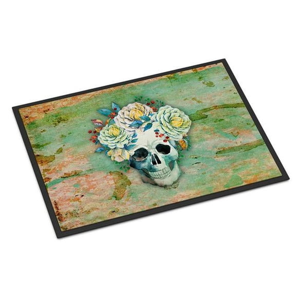 Carolines Treasures BB5124JMAT Day of the Dead Skull with Flowers Indoor or Outdoor Mat, 24 x 36 in.