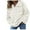 White, variant on Women's Soft Turn Down Collar Pullover Jacket Long Sleeve Loose Fit Cozy Winter Wear