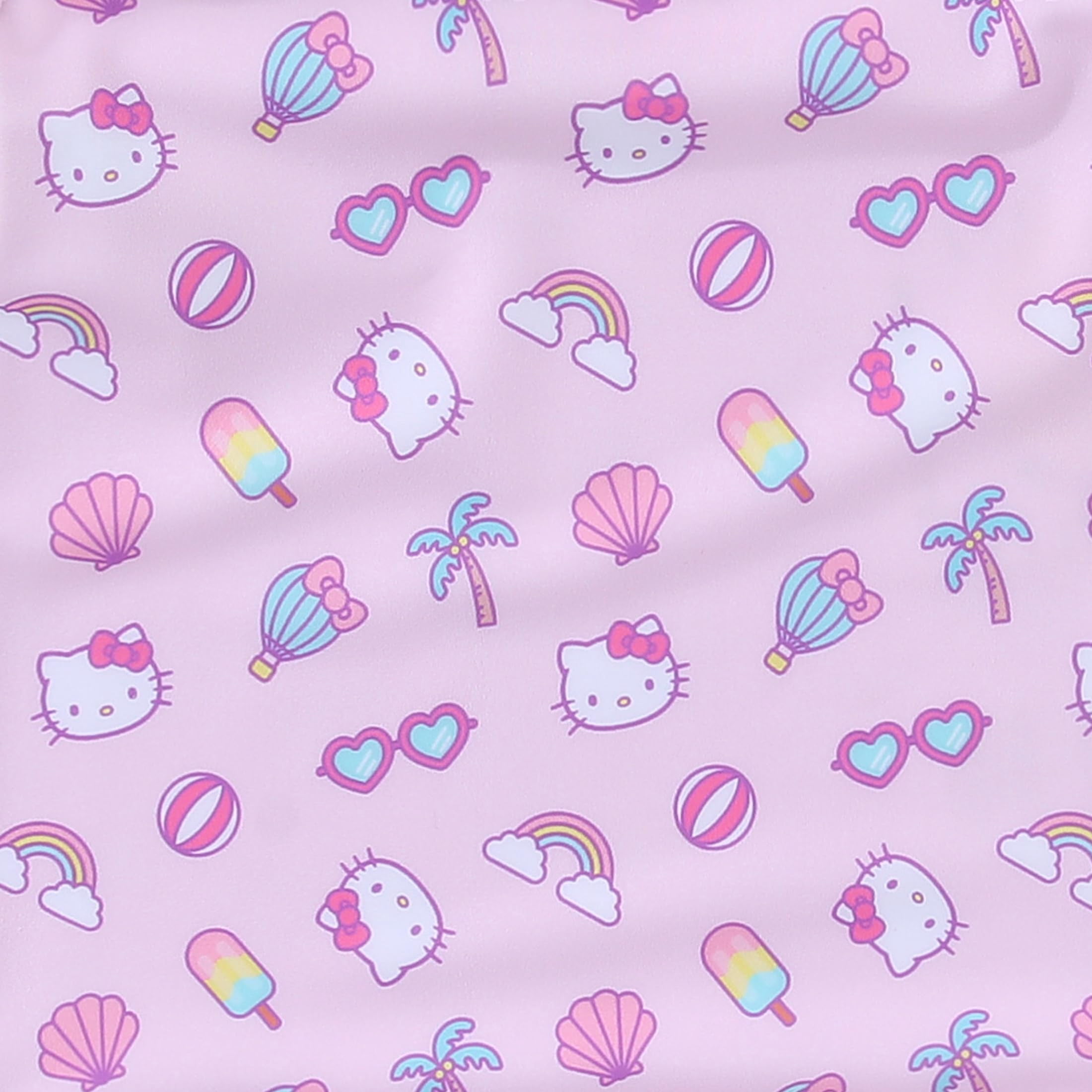 Hello Kitty Sanrio UPF 50+ One Piece Swimsuit Bathing Suit (Girls), Sizes 4-6X