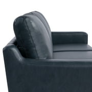 Serta Hemsworth Mid-Century Modern Style Sofa, Navy Blue Faux Leather