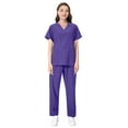 thumbnail image 1 of Ropa quirúrgica elástica de secado rápido, ropa de enfermera de hospital, traje de salón de belleza, ropa de lavado a mano con escote en V dividido, 1 of 6