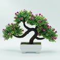 thumbnail image 4 of Artificial Flower Tree Plant Potted Bonsai Wedding Party Desktop Furniture Decor Purple Plastic, 4 of 8