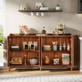 thumbnail image 3 of Tribesigns Buffet 57 Pouces, Armoire de Rangement Style Ferme avec Portes à Persiennes et Étagère Réglable, Marron, 3 of 5