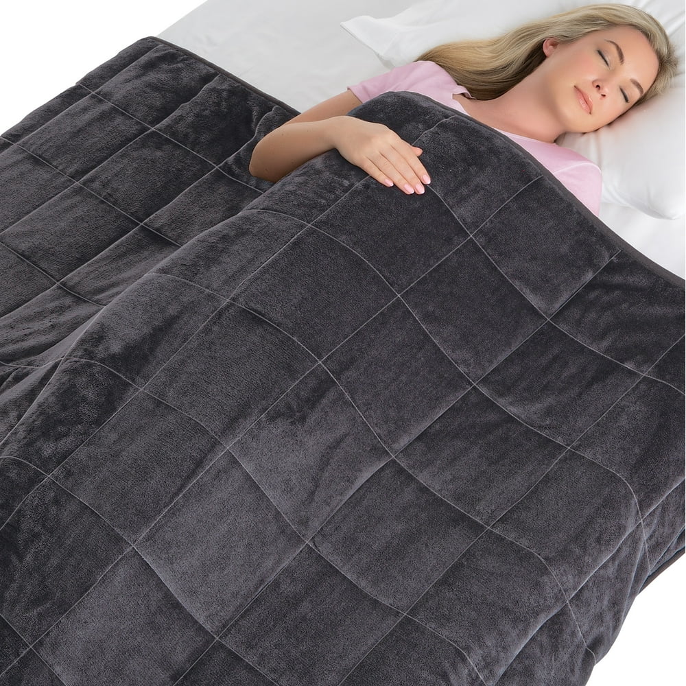 Therapeutic 12-lb Weighted Blanket - Reduces Anxiety and Promotes