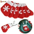 thumbnail image 5 of 12Pcs 5" Christmas Socks Decoration Snowflake Tableware Holders, Knife Fork Pouch Bag Mini Party Hanging Stockings Non-Woven Fabric for Dinner Table Ornaments, 5 of 8