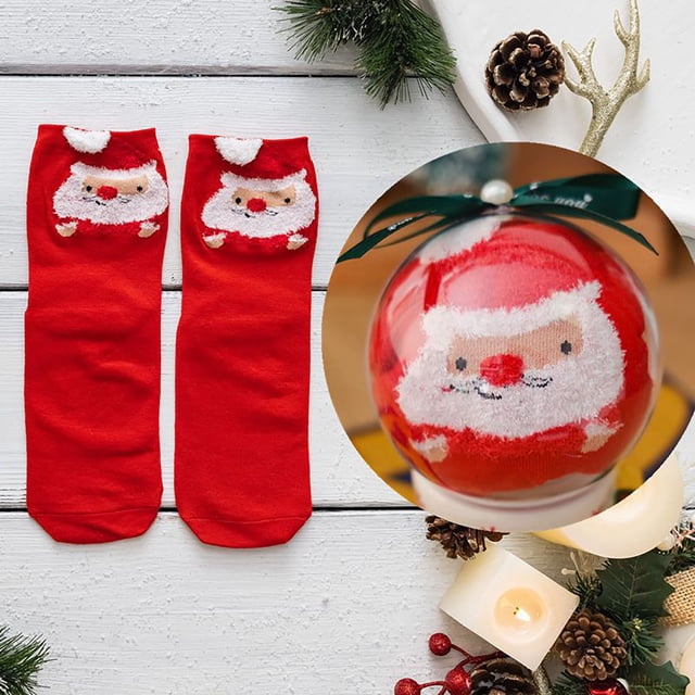 Chaussettes Rouges Chaussettes d'Anniversaire en Velours et Velours Corail Épaissi Chaussettes de Noël en Acrylique pour Hommes et Femmes Chaussettes pour Hommes et Femmes