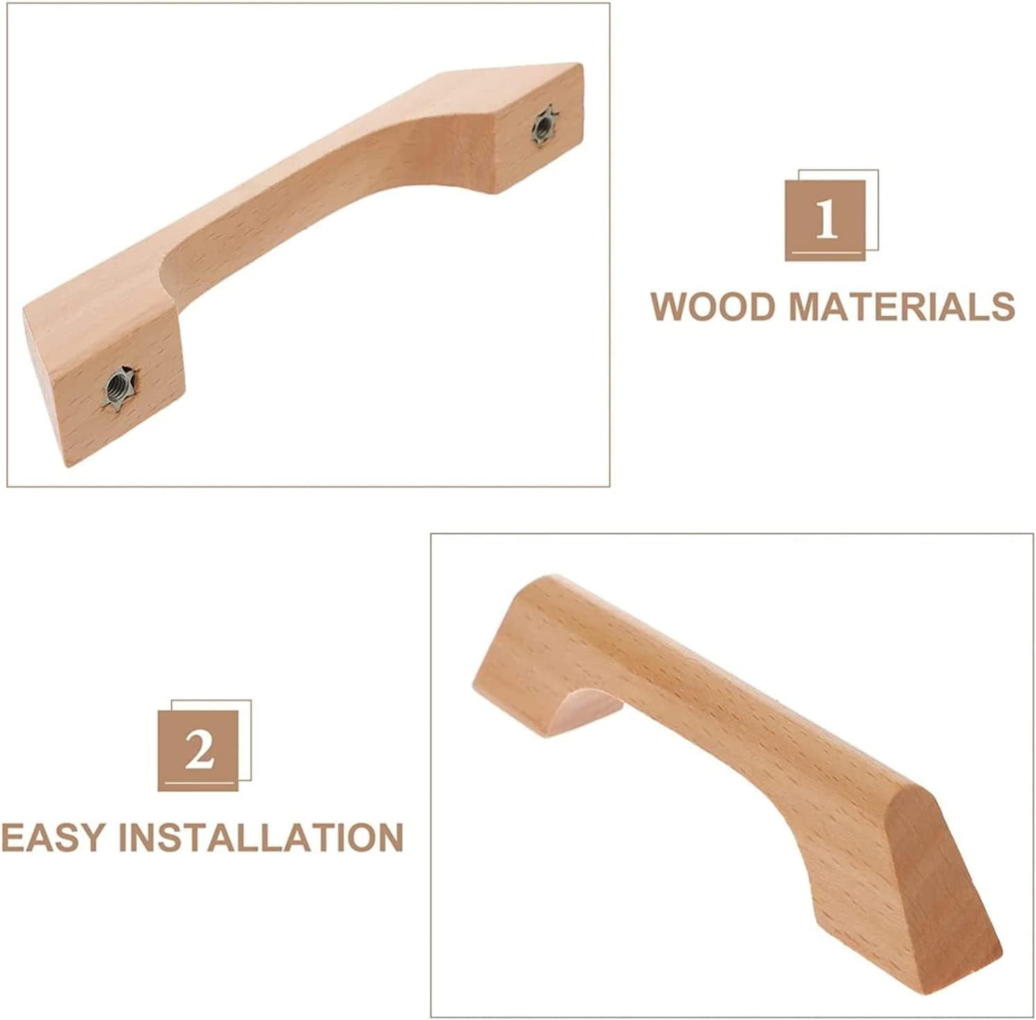 Gamvdout Log Wood Knobs Wardrobe Door Handle Cabinet Drawer Pull Drawer Pull Handle 4pcs Wood Unfinished Drawer Handles Kitchen Cabinets Furniture Dresser Wardrobe Cupboard Drawer Handles