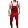 thumbnail image 2 of Koszal Men Jumpsuit Solid Color Multi Pockets Overalls Full Length Mid Rise Cargo Jumpsuit for Working, 2 of 8