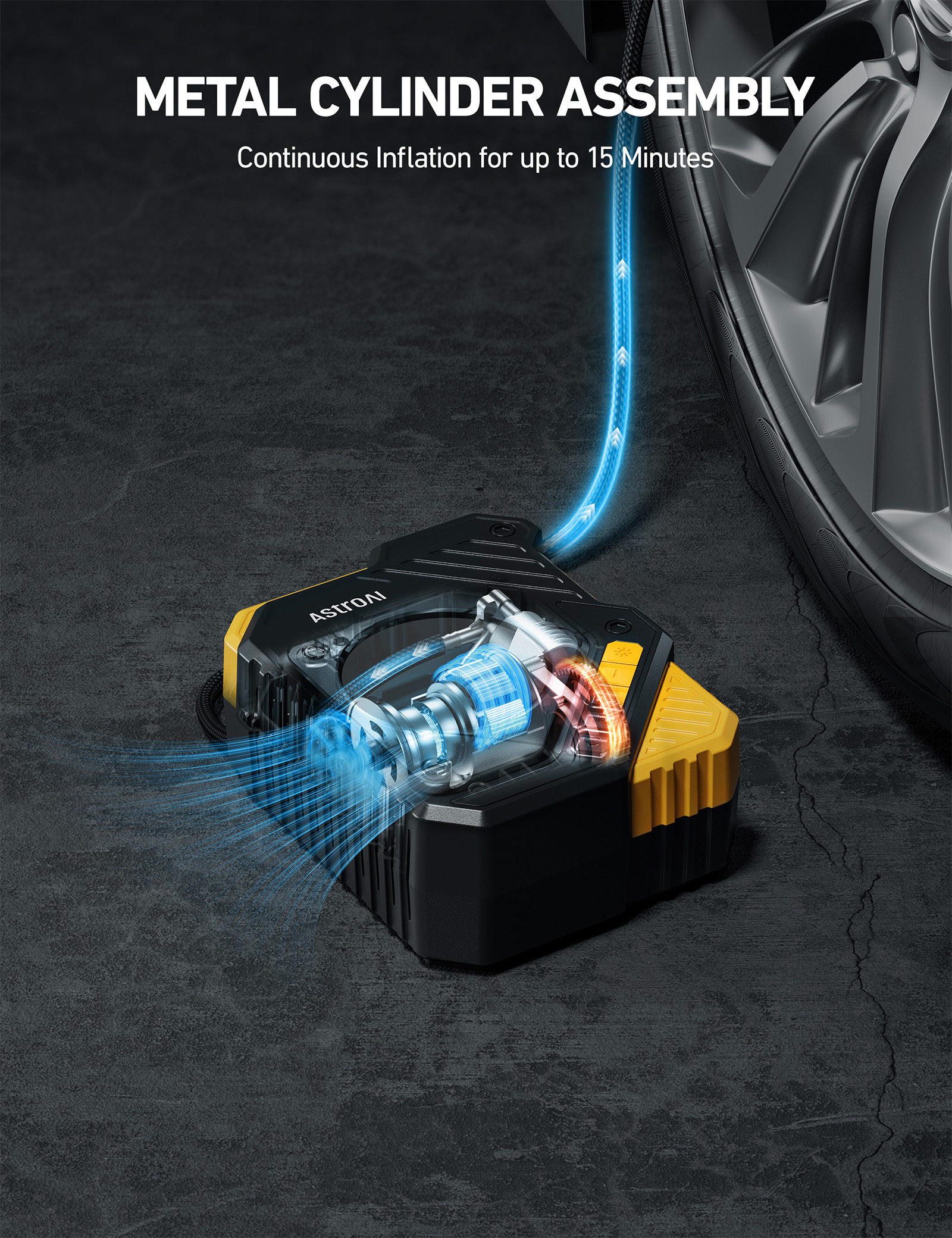 AstroAI 12V Tire Inflator with Digital Pressure Gauge photo 3
