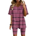 thumbnail image 1 of Ensembles de Gym pour Femmes 2 Pcs Mode Blouse Col Rond Manches Courtes Hauts Shorts Ensemble Décontracté Ensembles Deux Pièces pour Femmes Été en Liquidation, 1 of 6