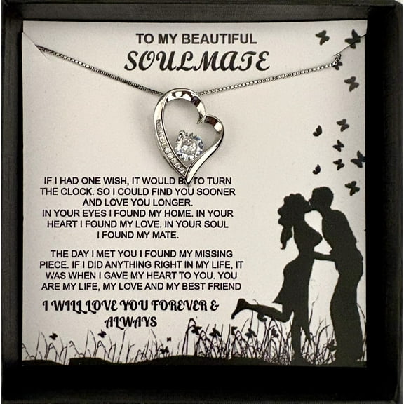 To My Soulmate/Wife Necklace Gift for Valentine Fiancée/Girlfriend Gifts for Her