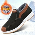thumbnail image 2 of Men's Winter Snow Boots with Plush Lining & Ankle - Slip-On/Drop-Lock Closure, Ankle-High Traction Tread (PU Sole) for Ice & Snow - Casual Hiking, Outdoor Shoes - Warm Brown/Black Booties, 2 of 8