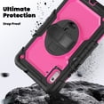thumbnail image 3 of Case for Lenovo Tab M9 9.0 Inch 2023 Released TB-310FU with Screen Protector, 360 Degree Rotating Kickstand Hand Strap Heavy Duty Shockproof Cover with Shoulder Strap, Rose PC, 3 of 7
