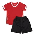 thumbnail image 3 of YONGHS Kids Boys Soccer Jersey with Shorts Set Football Basketball Sports Team Training Uniform Red 7-8, 3 of 7