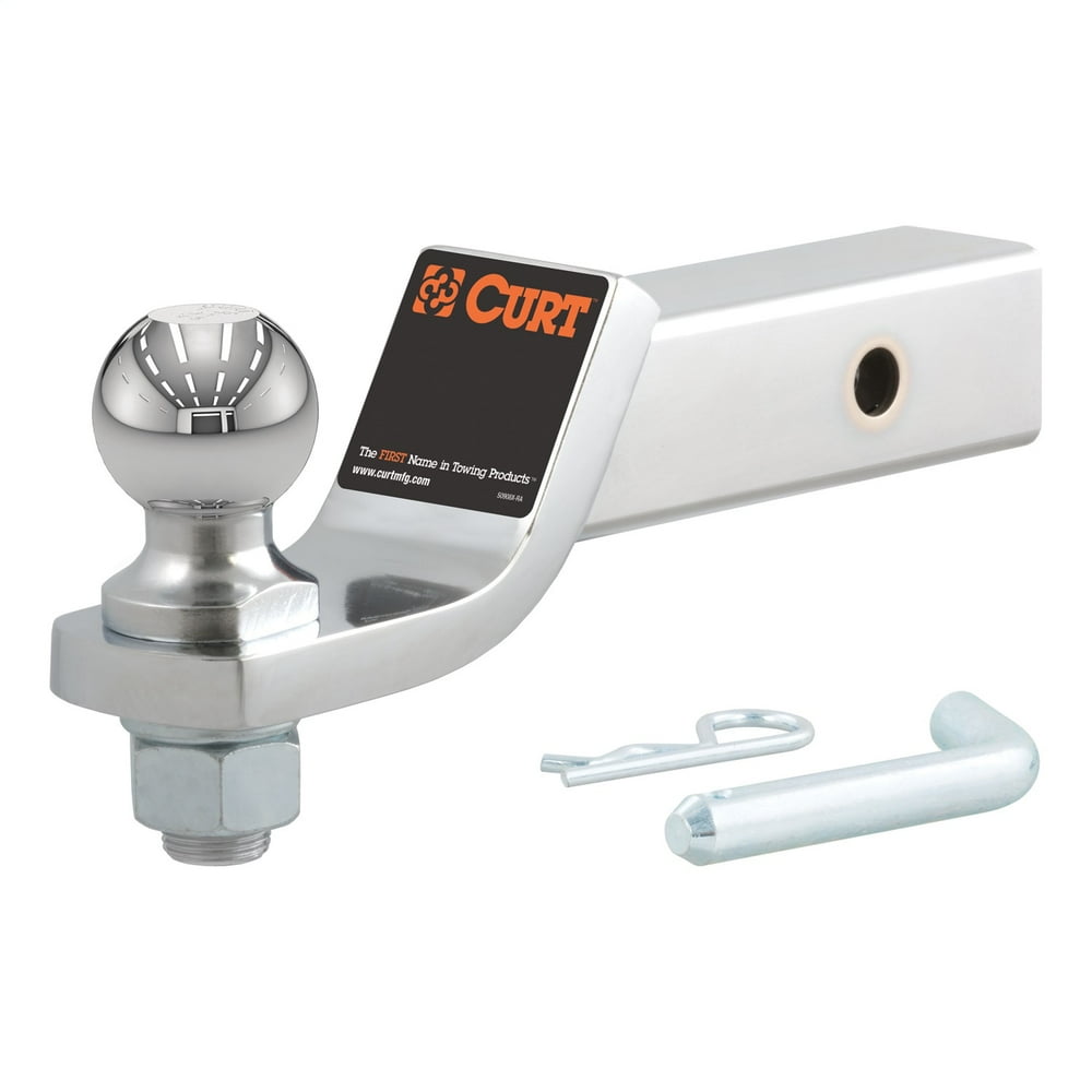 CURT 45295 Chrome Trailer Hitch Mount with 2Inch Ball & Pin, Fits 2In