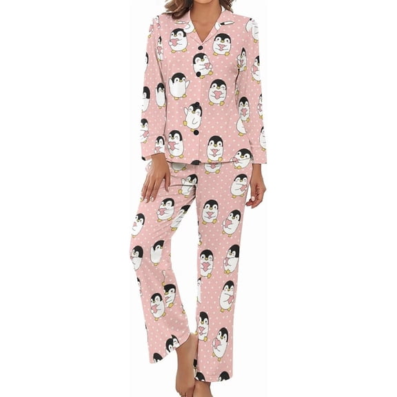 Top-kevin Womens Pajamas Set Passover Symbols Pattern Soft Long Sleeve Sleepwear Button Down Sets