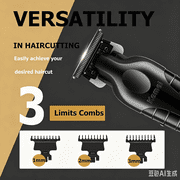 KEMEI Mens Professional Hair Trimmer, Cordless Rechargeable T-Blade Beard Trimmer and Hair Clippers