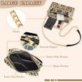thumbnail image 3 of FORMRS Women Crossbody Purse with Chain Strap Vegan Leather Shoulder Handbag, Red Geometric, 3 of 7
