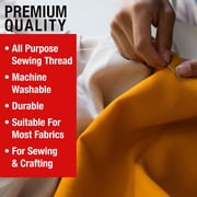 SINGER Polyester Sewing Thread Set - 30 Assorted Colors, 50 Yards per Thread Spool, Sewing Kit Includes 5 Large Eye Hand Needles, 1 Needle Threader, Suitable for Hand and Machine Sewing