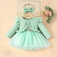 thumbnail image 2 of Mnyotv Baby Girl Tutu Dress with Cardigan Headband 3Pcs Set Floral Mesh Dresses Birthday Outfits for Girls Size 3-6Months, 2 of 6