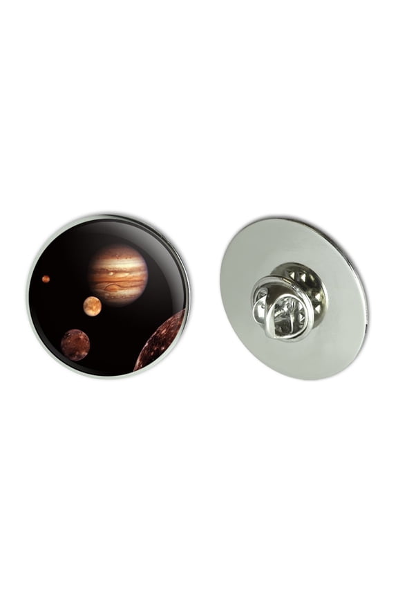 Planet Jupiter With Io Europa Ganymede and Callisto Moons Space Metal 1.1" Tie Tack Hat Lapel Pin Pinback