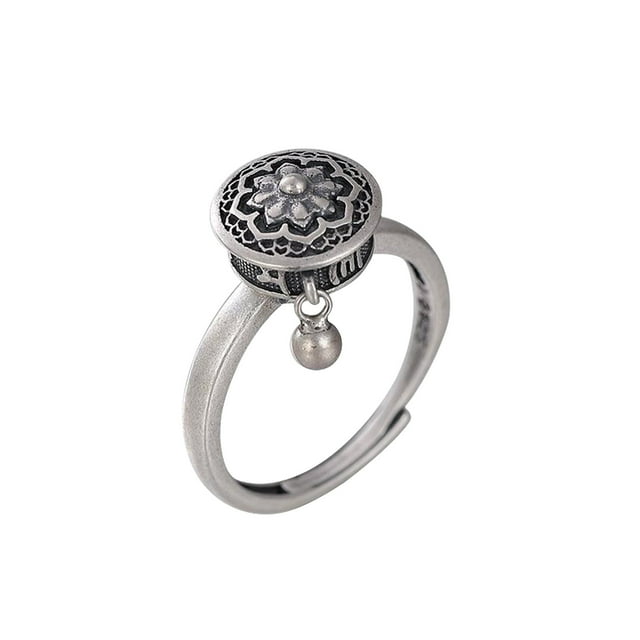 Anillo de plata tailandés Anillo de pareja Hombre y mujer Ágata de transferencia de mantra de seis caracteres Wmkox8yii fajkfhkj2078
