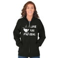 thumbnail image 3 of Love You Pho Real Vietnamese Food Unisex Fleece Graphic Zip Up Hoodie Brisco Brands 2X, 3 of 5