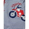 thumbnail image 2 of Infant Boys Blue & White Striped Motorcycle Sleeper Footie Pajamas 3/6 Months, 2 of 2