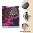 thumbnail image 6 of Cauagu Pink Blossoms Butterfly Print Women Wrap Shawl tassels Scarves Retro Scarf 77.6"X28.3", 6 of 8
